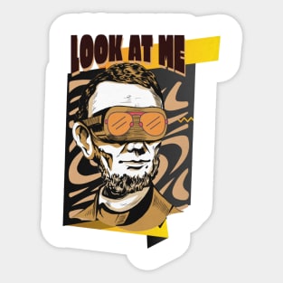 look at me design  face & glasses Sticker
